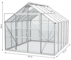 Vitavia Gewächshäuser > Gewächshaus Neptun Plus 8300 ESG, inkl. Stahlfundamentrahmen, ca. B257/H238/T321 cm