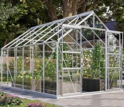 Vitavia Gewächshaus Neptun Plus 9900 ESG, inkl. Stahlfundamentrahmen, ca. B257/H238/T383 Silber