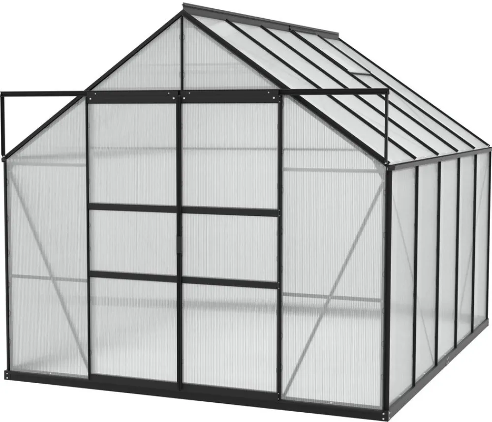 Vitavia Gewächshaus Neptun Plus 8300 HKP, inkl. Stahlfundamentrahmen, ca. B257/H238/T321 cm Schwarz Discount