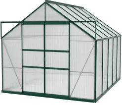 Vitavia Gewächshäuser - Gewächshaus Neptun Plus 8300 HKP, inkl. Stahlfundamentrahmen, ca. B257/H238/T321 cm Dunkelgrün