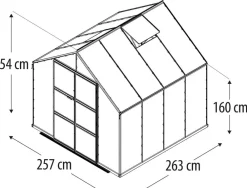 Vitavia Gewächshaus Orbit 6700, ESG/NSG, inkl. Fundament Silber