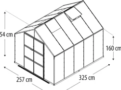 Vitavia Gewächshaus Orbit 8300, ESG/NSG, inkl. Stahlfundamentrahmen Schwarz Hot