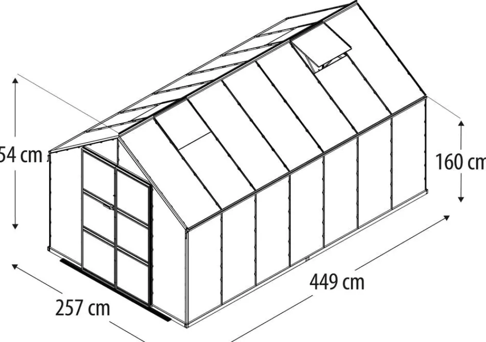 Vitavia Gewächshäuser - Gewächshaus Orbit 11500, ESG/HKP, inkl. Stahlfundamentrahmen Schwarz