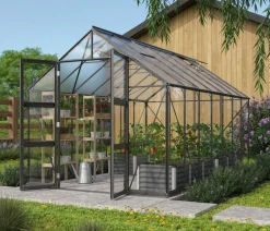 Vitavia Gewächshäuser - Gewächshaus Orbit 11500, ESG/HKP, inkl. Stahlfundamentrahmen Schwarz