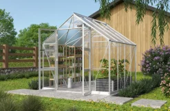 Vitavia Gewächshaus Orbit 6700, ESG/HKP, inkl. Stahlfundamentrahmen Silber Discount
