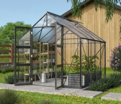 Vitavia Gewächshäuser - Gewächshaus Orbit 6700, ESG/HKP, inkl. Stahlfundamentrahmen Schwarz