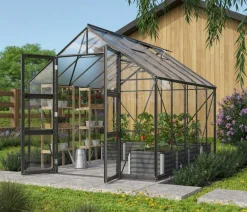 Vitavia Gewächshäuser - Gewächshaus Orbit 8300, ESG/HKP, inkl. Stahlfundamentrahmen Schwarz