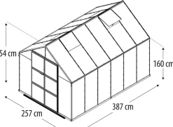 Vitavia Gewächshaus Orbit 9900, HKP, inkl. Stahlfundamentrahmen Silber Clearance