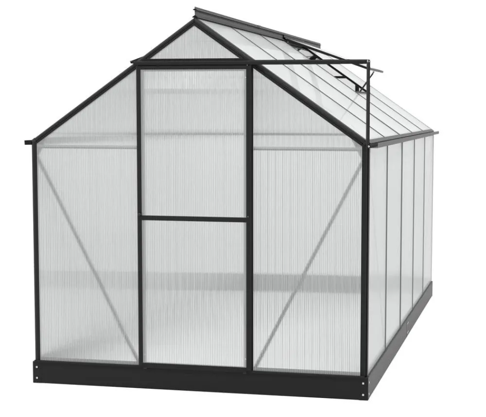 Vitavia Gewächshäuser > Gewächshaus Pluto 7500 HKP, inkl. Stahlfundamentrahmen, ca. B198/H208/T377 cm