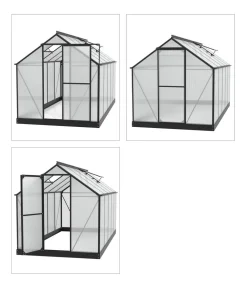 Vitavia Gewächshäuser > Gewächshaus Pluto 7500 HKP, inkl. Stahlfundamentrahmen, ca. B198/H208/T377 cm