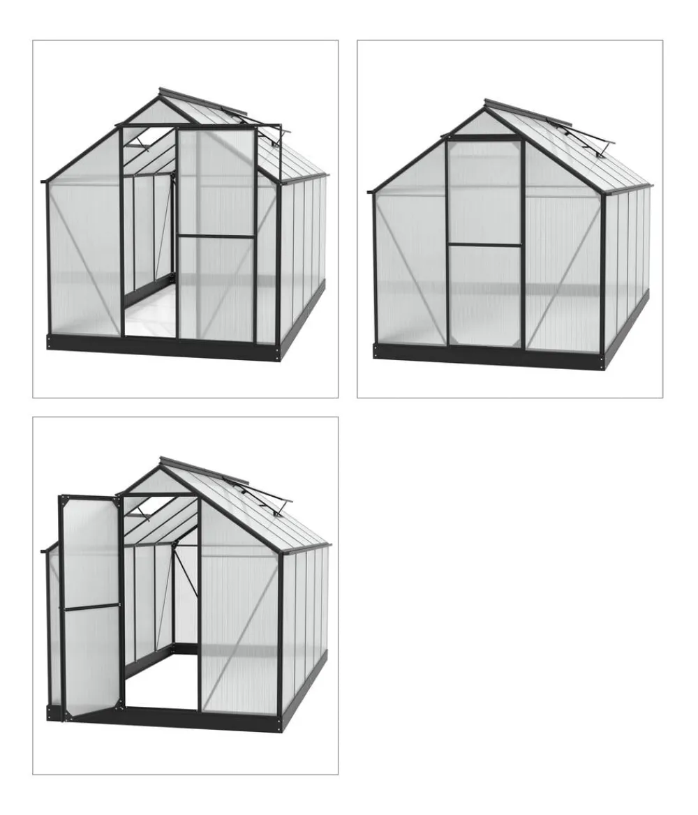 Vitavia Gewächshäuser > Gewächshaus Pluto 7500 HKP, inkl. Stahlfundamentrahmen, ca. B198/H208/T377 cm