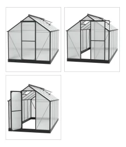 Vitavia Gewächshaus Pluto 7500 HKP, inkl. Stahlfundamentrahmen, ca. B198/H208/T377 cm Schwarz Online