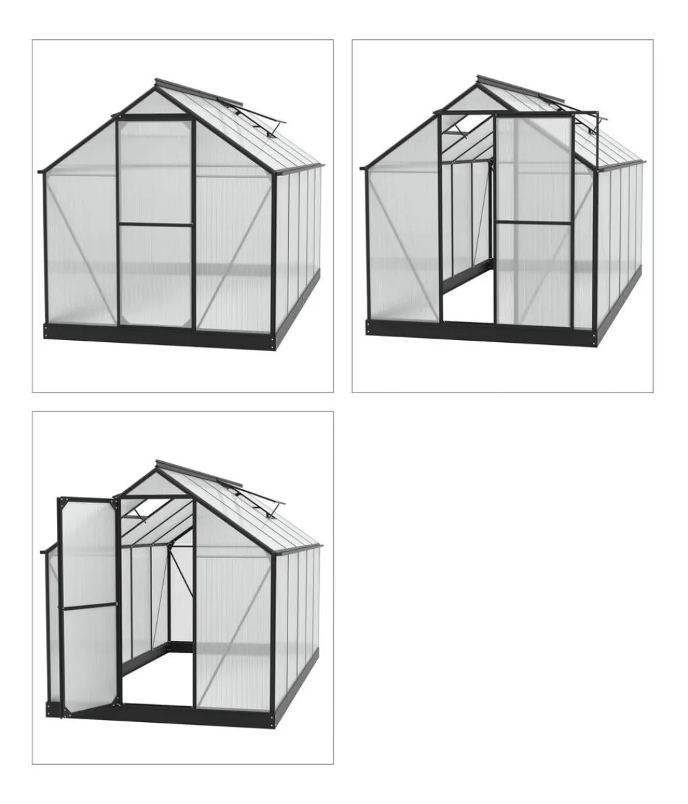 Vitavia Gewächshaus Pluto 7500 HKP, inkl. Stahlfundamentrahmen, ca. B198/H208/T377 cm Schwarz Online