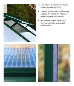 Vitavia Gewächshäuser > Gewächshaus Pollux 3800 HKP inkl. Fundament, ca. B195/H203/T195 cm