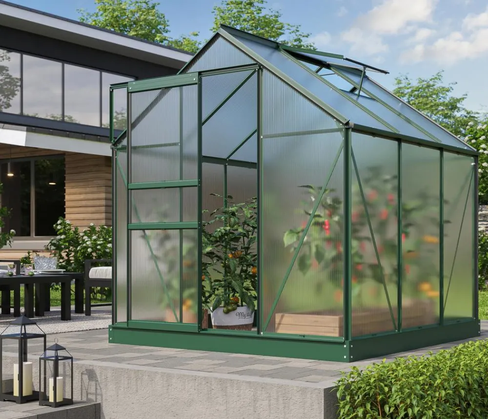 Vitavia Gewächshäuser - Gewächshaus Pollux 3800 HKP, ca. B195/H197/T195 cm Dunkelgrün