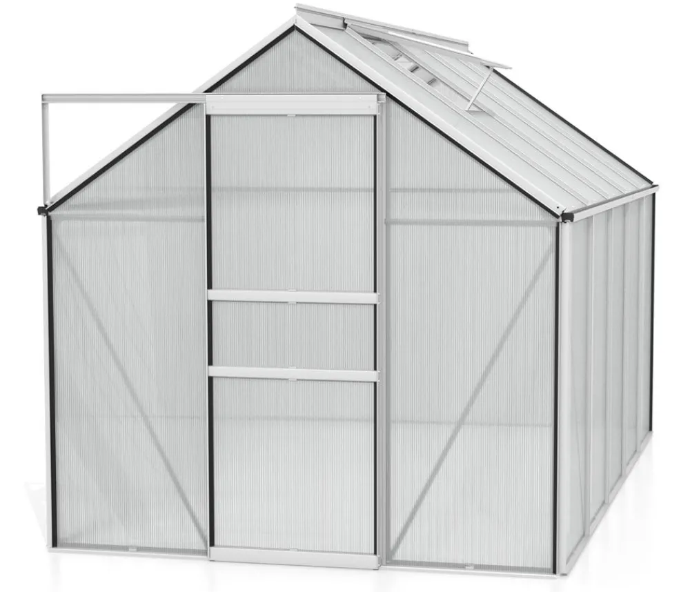 Vitavia Gewächshäuser - Gewächshaus Pollux 6200 HKP, ca. B195/H197/T321 cm Silber