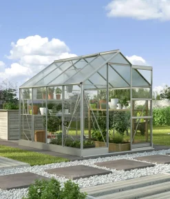 Vitavia Gewächshäuser > Gewächshaus Pontos 5000, ESG 3 mm/HKP 6 mm, inkl. Stahlundamentrahmen, ca. B195/H207/T261 cm
