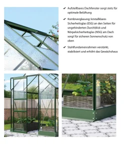Vitavia Gewächshäuser > Gewächshaus Pontos 5000, ESG/NSG, inkl. Stahlfundamentrahmen, ca. B195/H207/T261 cm