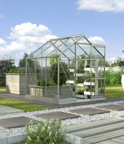 Vitavia Gewächshaus Pontos 3800, ESG, inkl. Stahlfundamentrahmen Silber Best