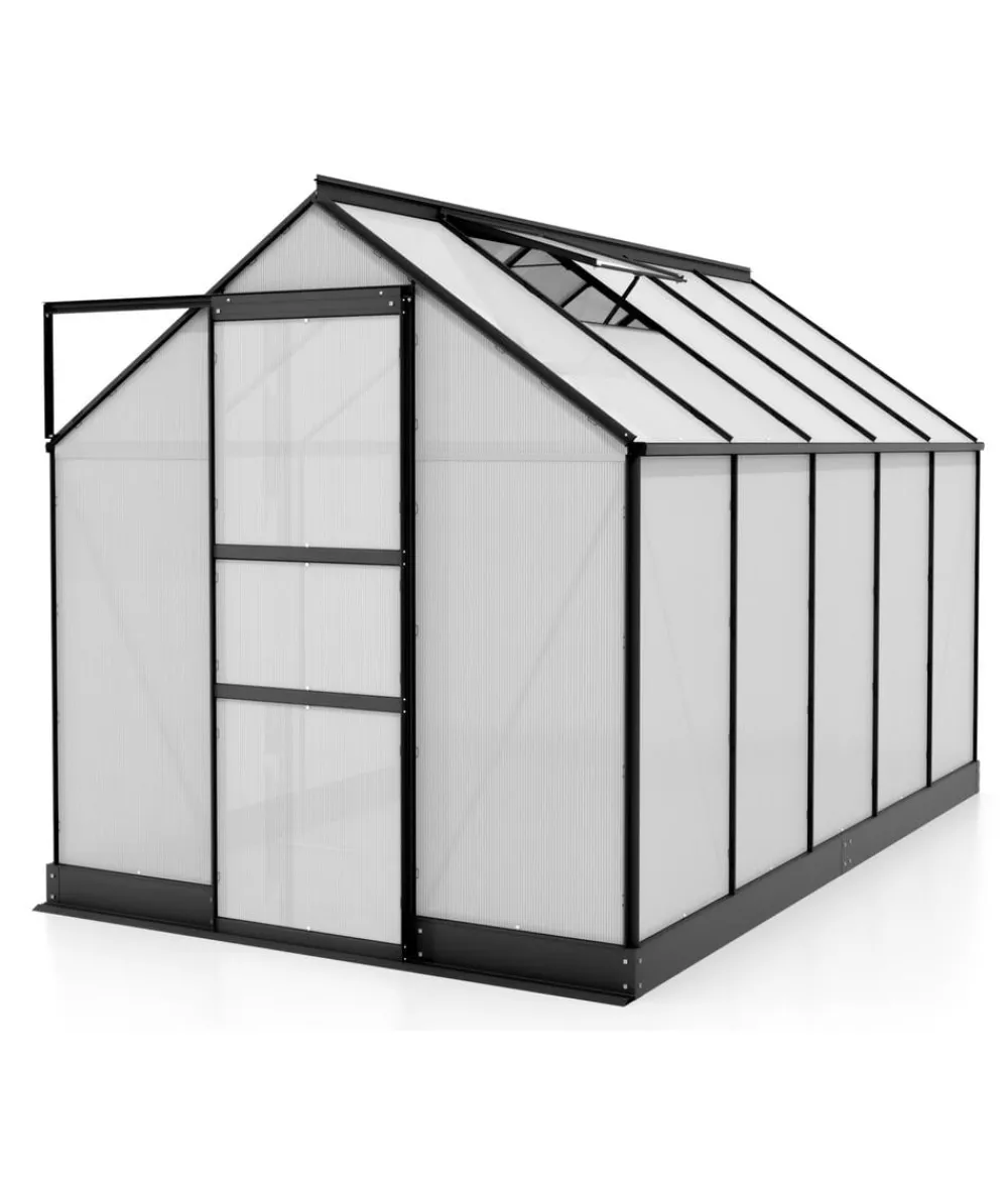 Vitavia Gewächshäuser - Gewächshaus Pontos 6200, HKP 6 mm, inkl. Stahlfundamentrahmen Schwarz