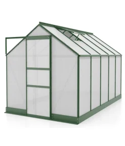 Vitavia Gewächshäuser - Gewächshaus Pontos 6200, HKP 6 mm, inkl. Stahlfundamentrahmen Dunkelgrün