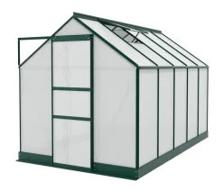 Vitavia Gewächshäuser - Gewächshaus Pontos 6200 HKP 4 mm, inkl. Stahlfundamentrahmen, ca. B195/H207/T324 cm Dunkelgrün