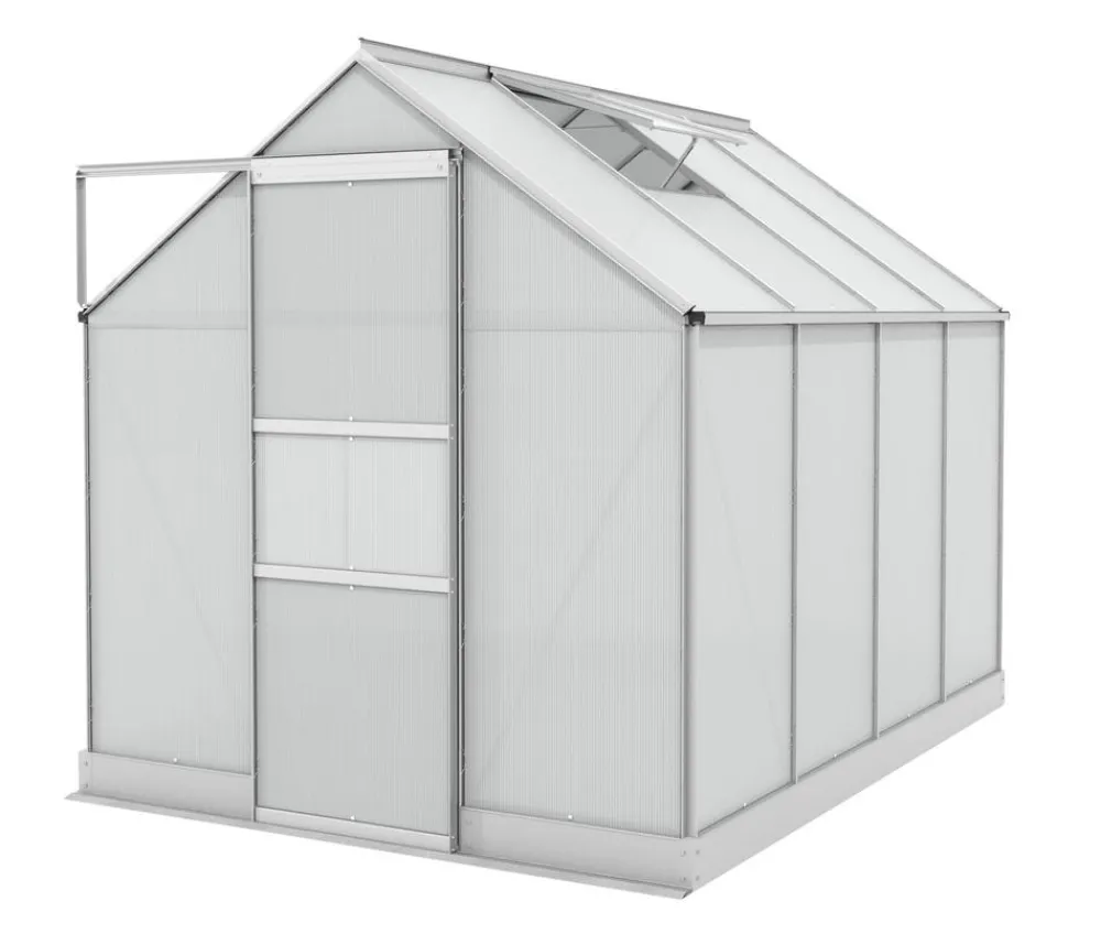 Vitavia Gewächshaus Pontos 5000 HKP 4 mm, inkl. Stahlfundamentrahmen, ca. B195/H207/T261 cm Silber Sale