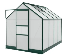 Vitavia Gewächshaus Pontos 5000 HKP 4 mm, inkl. Stahlfundamentrahmen, ca. B195/H207/T261 cm Dunkelgrün Hot