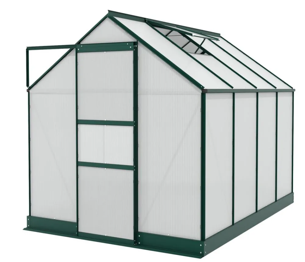 Vitavia Gewächshaus Pontos 5000 HKP 4 mm, inkl. Stahlfundamentrahmen, ca. B195/H207/T261 cm Dunkelgrün Hot