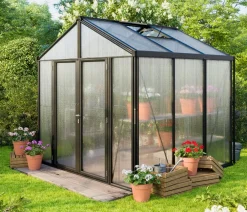 Vitavia Gewächshaus Poseidon 6200 HKP, ca. B258/H250/T242 cm Schwarz Discount