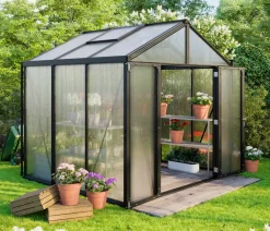 Vitavia Gewächshäuser - Gewächshaus Poseidon 6200 HKP, ca. B258/H250/T242 cm Schwarz
