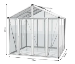 Vitavia Gewächshäuser > Gewächshaus Poseidon 6200 ESG/HKP, ca. B258/H250/T242 cm