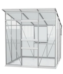 Vitavia Gewächshäuser - Gewächshaus Prisma 4450 ESG/HKP, inkl. Stahlfundamentrahmen Silber