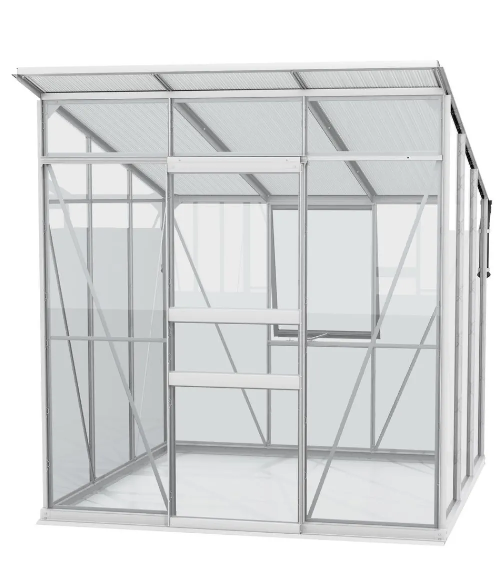 Vitavia Gewächshäuser - Gewächshaus Prisma 4450 ESG/HKP, inkl. Stahlfundamentrahmen Silber