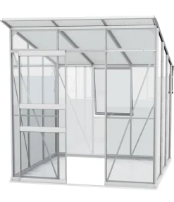 Vitavia Gewächshäuser - Gewächshaus Prisma 4450 ESG/HKP, inkl. Stahlfundamentrahmen Silber