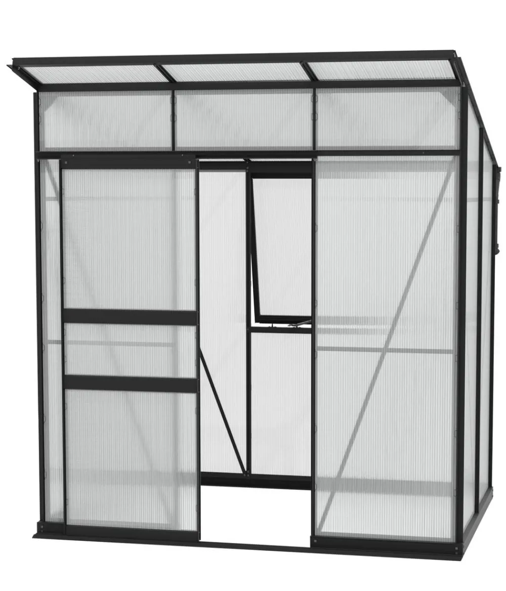 Vitavia Gewächshaus Prisma 3250 HKP, inkl. Stahlfundamentrahmen Schwarz