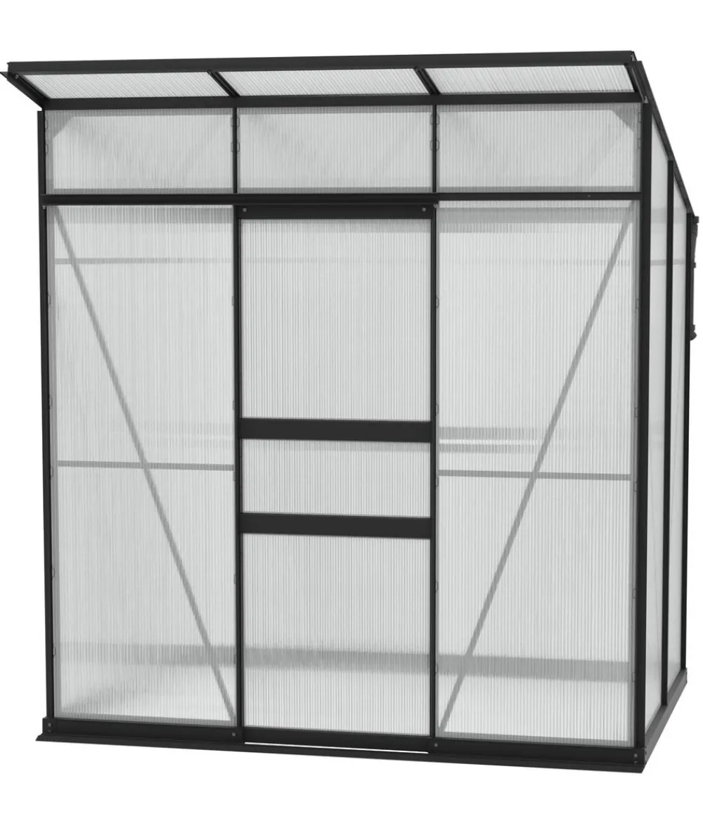 Vitavia Gewächshaus Prisma 3250 HKP, inkl. Stahlfundamentrahmen Schwarz