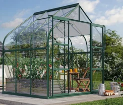 Vitavia Gewächshaus Saturn 5000 ESG, inkl. Stahlfundamentrahmen, ca. B264/H255/T195 cm Dunkelgrün Online