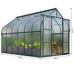 Vitavia Gewächshäuser > Gewächshaus Saturn 9900 HKP, inkl. Stahlfundamentrahmen, ca. B264/H255/T383 cm