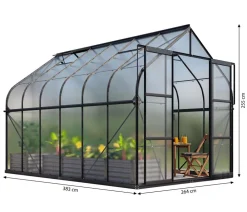 Vitavia Gewächshäuser > Gewächshaus Saturn 9900 HKP, inkl. Stahlfundamentrahmen, ca. B264/H255/T383 cm