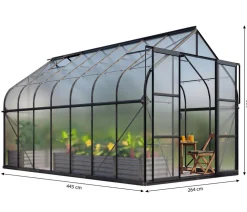 Vitavia Gewächshaus Saturn 11500 HKP, inkl. Stahlfundamentrahmen, ca. B264/H255/T445 cm Schwarz Best
