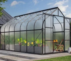 Vitavia Gewächshaus Saturn 11500 HKP, inkl. Stahlfundamentrahmen, ca. B264/H255/T445 cm Schwarz Best