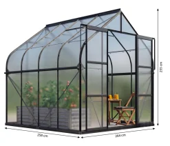 Vitavia Gewächshäuser > Gewächshaus Saturn 6700 HKP, inkl. Stahlfundamentrahmen, ca. B264/H255/T258 cm