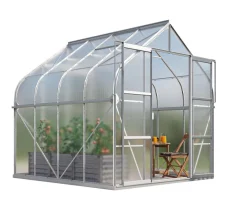 Vitavia Gewächshäuser - Gewächshaus Saturn 6700 HKP, inkl. Stahlfundamentrahmen, ca. B264/H255/T258 cm Silber