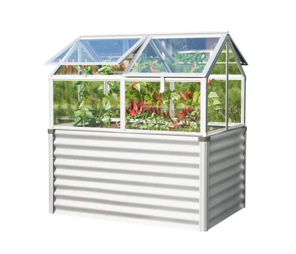 Vitavia Hochbeete & Frühbeete - Hochfrühbeet Barrison, ca. B89/H135/T127 cm Silber