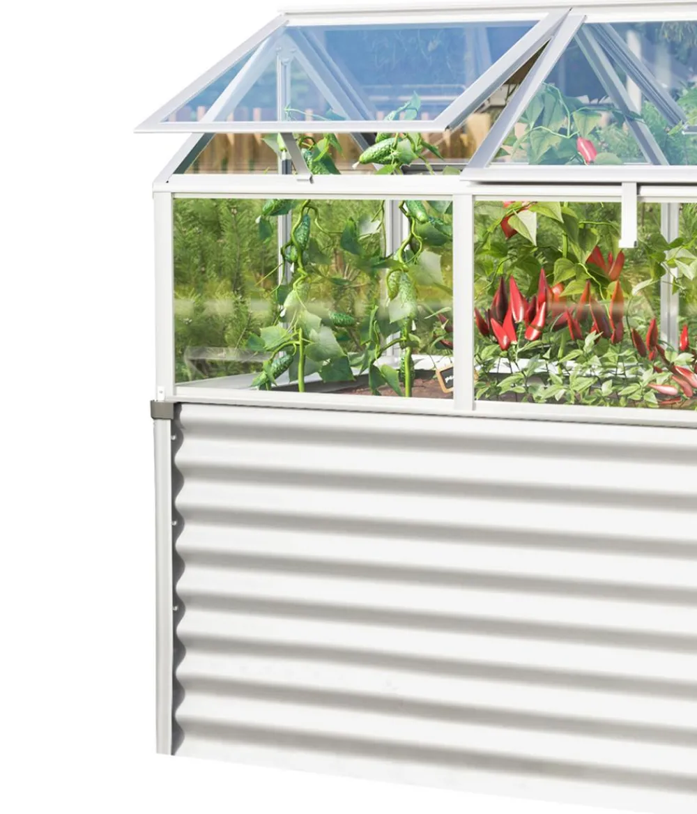 Vitavia Hochbeete & Frühbeete - Hochfrühbeet Barrison, ca. B89/H135/T127 cm Silber