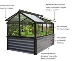 Vitavia Hochfrühbeet Kopenhagen, ca. B122/H135/T83 cm Dunkelgrau Discount