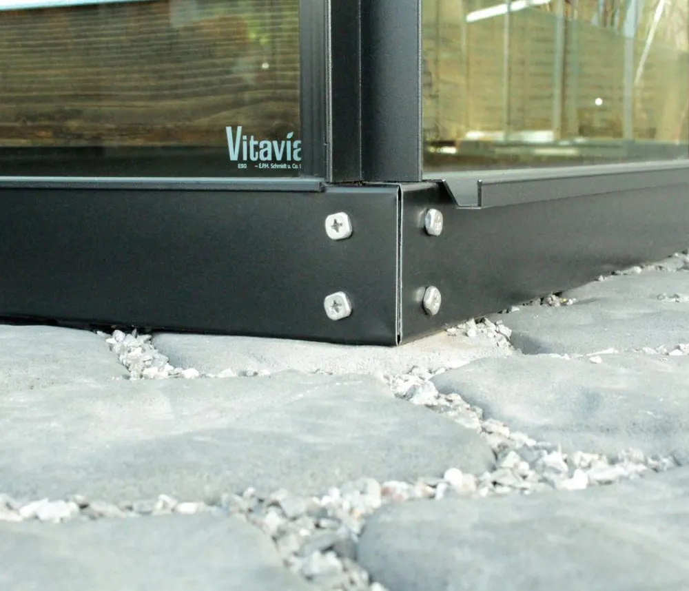 Vitavia Orangerie Minerva ESG, inkl. Stahlfundamentrahmen, ca. B383/H254/T383 cm Schwarz Hot