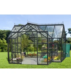 Vitavia Orangerie Minerva ESG, inkl. Stahlfundamentrahmen, ca. B383/H254/T383 cm Schwarz Hot
