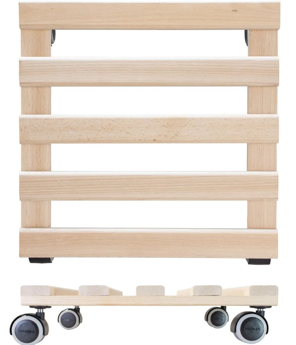 Wagner Rolluntersetzer - Multi-Pflanzenroller Buche, ca. B35/H7,7/T35 cm Beige